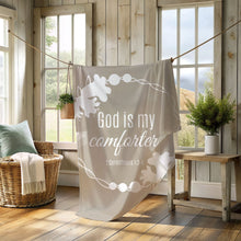 God is My Comforter Bible Verse Blanket - Christian Gift of Comfort and Encouragement