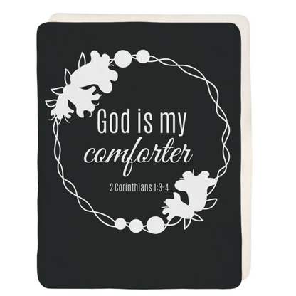 God is My Comforter Bible Verse Blanket - Christian Gift of Comfort and Encouragement