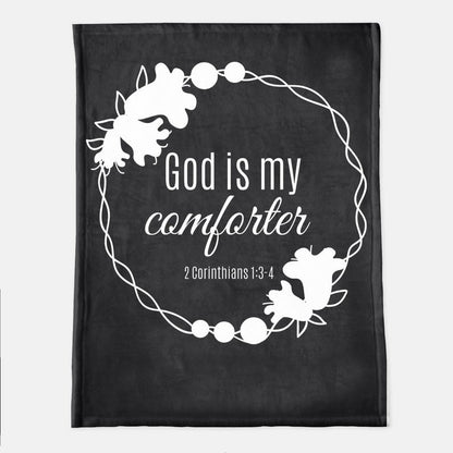 God is My Comforter Bible Verse Blanket - Christian Gift of Comfort and Encouragement