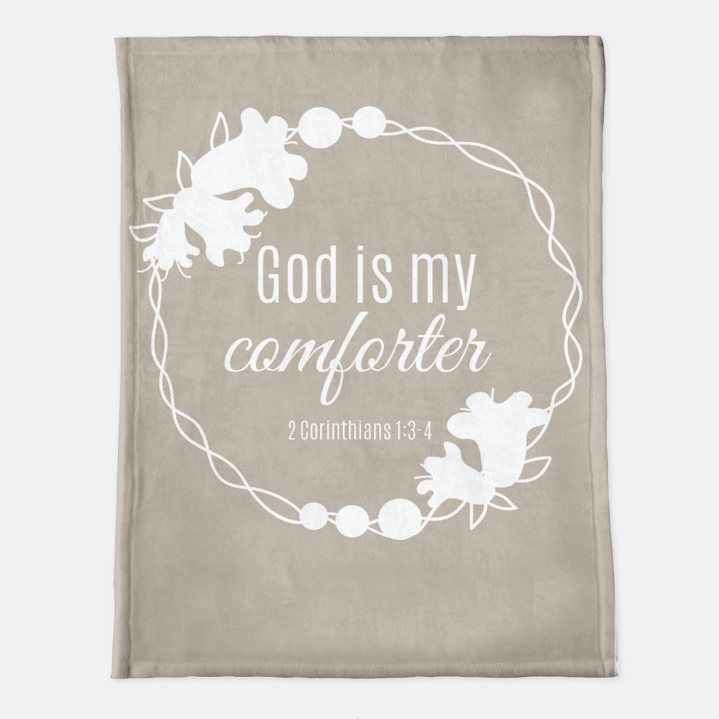 God is My Comforter Bible Verse Blanket - Christian Gift of Comfort and Encouragement