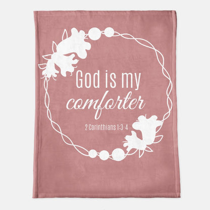 God is My Comforter Bible Verse Blanket - Christian Gift of Comfort and Encouragement