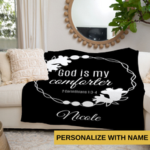 God Is My Comforter Sherpa Throw Blanket