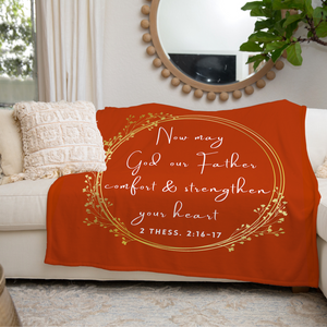 God Comfort & Strengthen Your Heart Throw Blanket