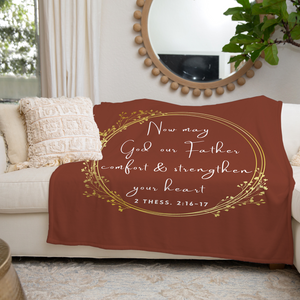 God Comfort & Strengthen Your Heart Throw Blanket