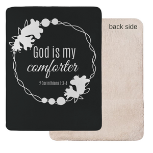 God Is My Comforter Sherpa Throw Blanket