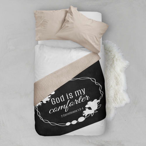 God Is My Comforter Sherpa Throw Blanket