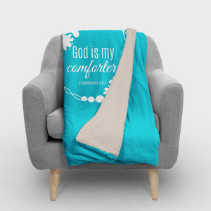 God Is My Comforter Sherpa Throw Blanket